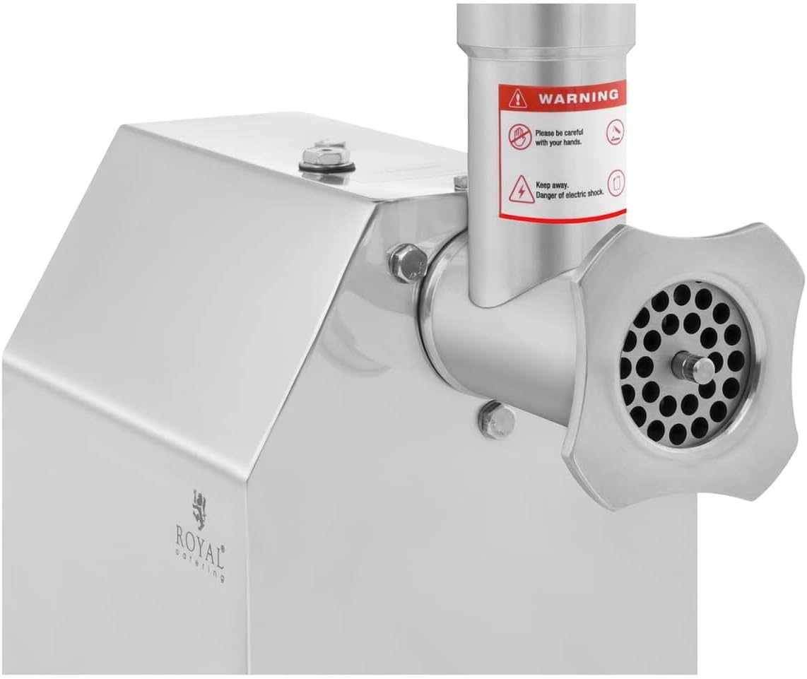 Royal Catering Fleischwolf 850W - Elektrisch Edelstahl 140 Kg/h Mit Reverse-Funktion