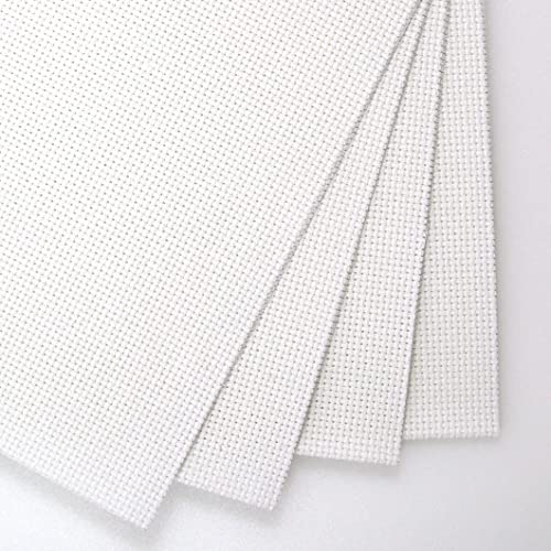 Image of KCS 4 /6 pc of 12 inch x 18 inch 30cmx45cm 16CT Counted Cotton Aida Cloth Cross Stitch Fabric (White, 4 pc)