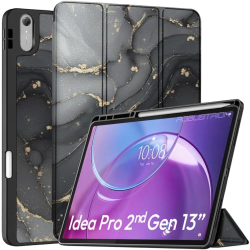 Image of Robustrion Case for Lenovo Idea Tab Pro 2nd Gen 13 inch Cover Case with [Pencil Holder] [Soft Flexible Case] for Lenovo Idea Tab Pro Gen 2 Cover Case 13 inch [Auto Sleep Wake Support] - Ocean Black