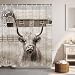 LKFBSC Farmhouse Cow Shower Curtain, Country Highland Cow Shower Curtains Set, Retro Animal Shower Curtains Bathroom Curtain Decoration with Hooks 72x72inch
