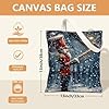 Nutcracker Canvas Tote Bag, Festive Holiday Print Reusable Shopping Bags, Vintage Style Lightweight Washable Shoulder Strap, Red, 13x15 Inch #3
