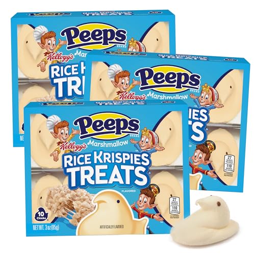 Rice Krispie Treats Peeps, Cereal Flavored Marshmallow Chicks, Easter Basket Stuffer Candy, 3 Ounces (Pack of 3)