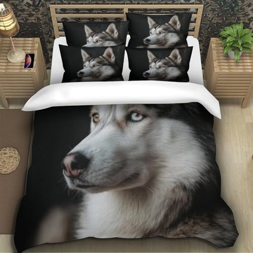 Housse de couette 3D requin en microfibre résistante avec fermeture éclair
