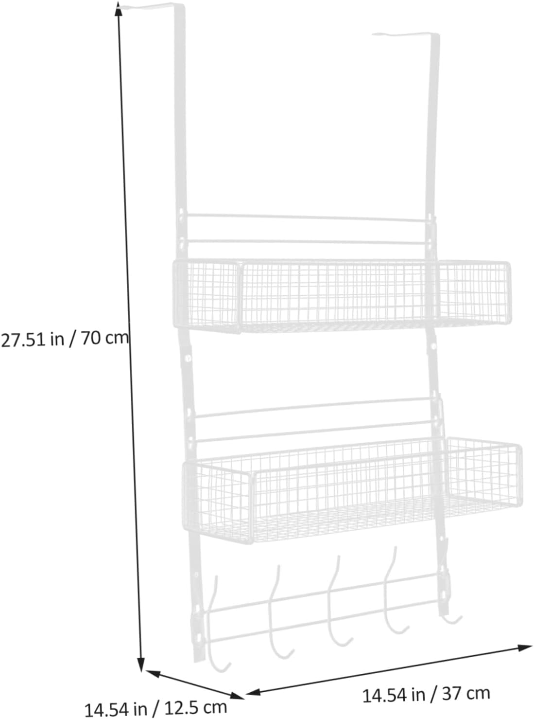 Wall Mounted Storage Basket for Kitchen Sundries Organizer with Strong Load Bearing Non Punching Design for Bathrooms Offices and More Baskets Hook