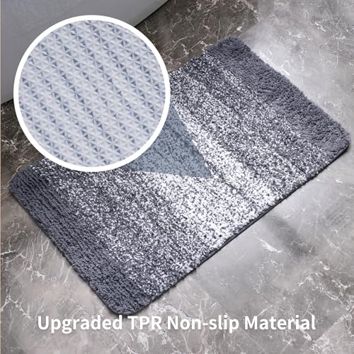 WCBSTT Bathroom Rugs Sets 3 Pieces Microfiber - Upgrade Non-Slip Thermo-Plastic Rubber Bottom- Quick Dry - Machine Wash for Bedroom, Tub, Living Room（Gradient Grey） by WCBSTT - Used condition - Image 5