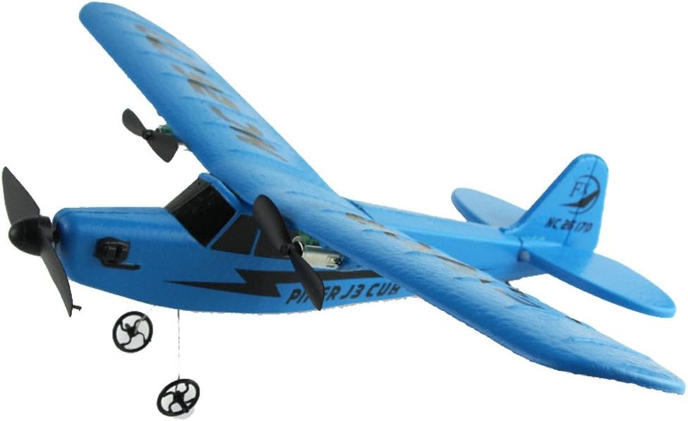 XNBZW Mini Remote Control RC Flying Glider, Remote Control EPP Foam Wingspan Aircraft Helicopter Micro Plane Airplane 2CH 2.4G Toys (Blue)
