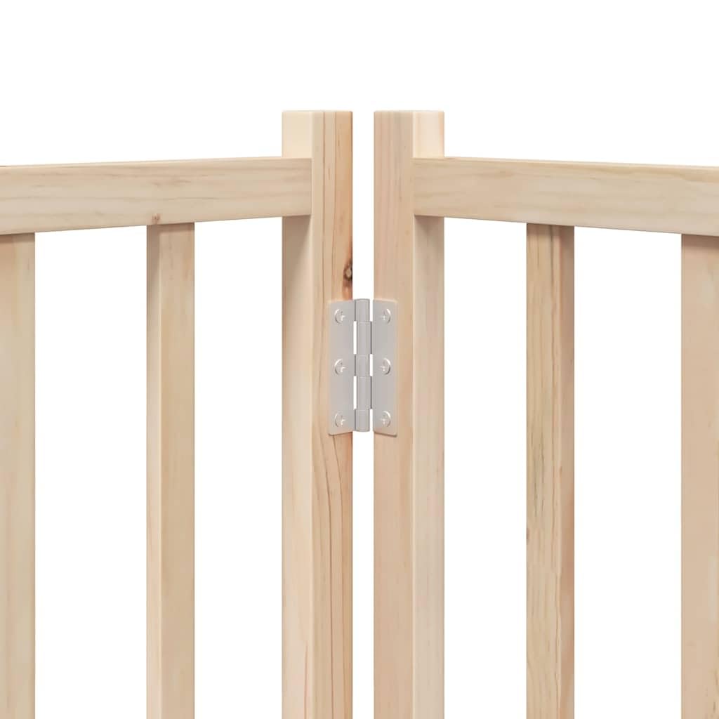 vidaXL Barrière pour Chiens avec Porte 4 Panneaux Bois de Sapin Massif, barrière de sécurité pour Animaux de Compagnie, barrière pour Chien pour escaliers, barrière pour Chiots pour escaliers