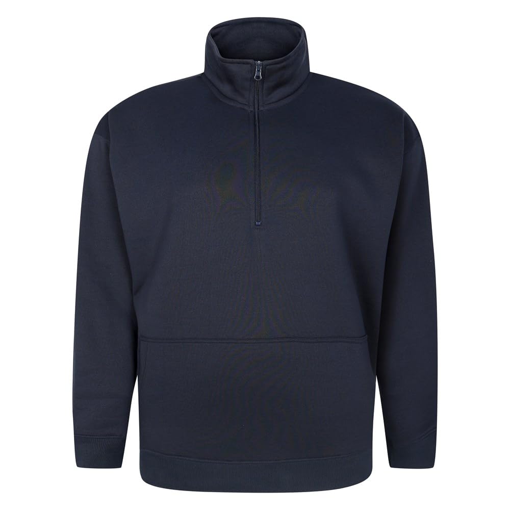 Espionage Half Zip Sweatshirt For Men in Black, 5XL