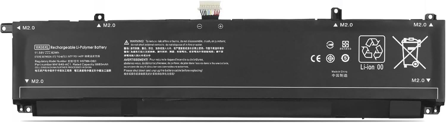 WK06XL M41711-005 Laptop Battery Replacement for HP Omen 16-b0xxx 16-b0000TX 16-B0047TX 16-C0xxx 16-C0167AX 16-b1001TX 16-k0031TX 16-n0023dx Omen 7 Plus 17-ck0xxx 17T-CK100 Series(11.58V 83Wh)