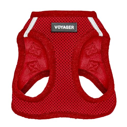 Image of Voyager Step-in Air Dog Vest Harness - Red, X-Small | 13 - 14.5 inch in Chest, Reflective Bands, All Weather Breathable Air Mesh, Cats Compatible, Lightweight, Fast Drying