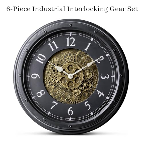 16 Silent Non-Ticking Moving Gear Clock