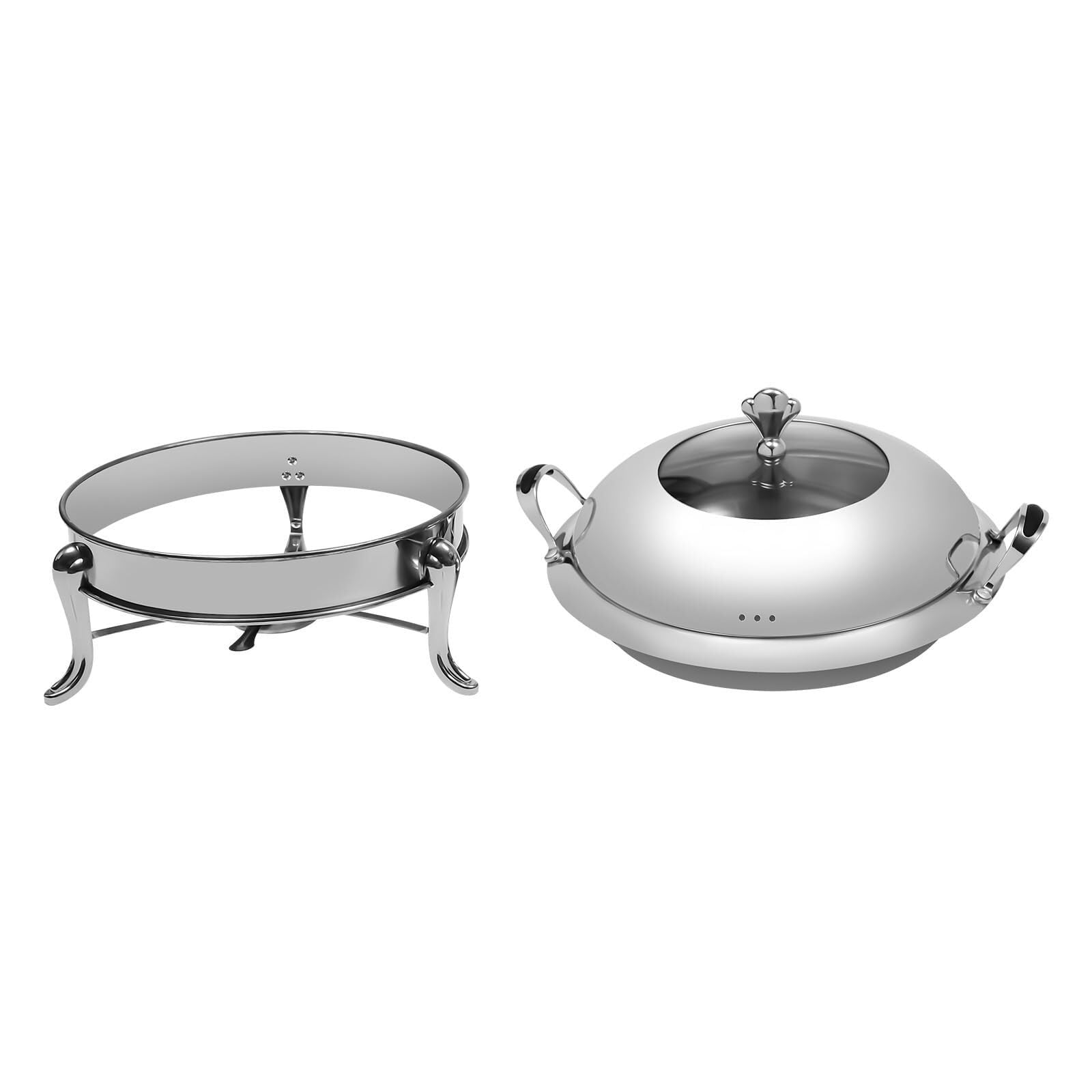 Scaldavivande Rotondo in Acciaio Inossidabile Chafer Roll Top
