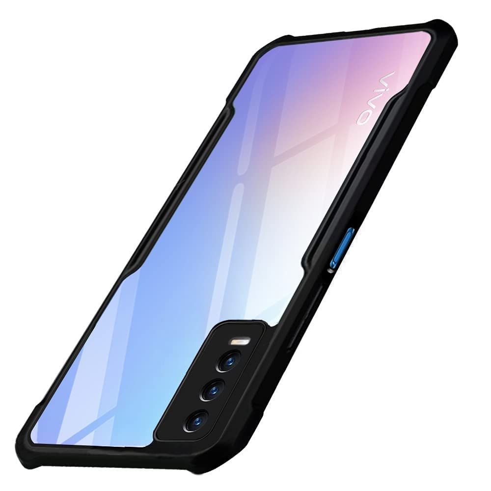 WOW IMAGINE Shock Proof Clear Transparent Back Case Mobile Cover for Vivo Y20A | Y20 | Y20i (Hard | Hybrid PC + TPU | Full Armour Device & Camera Protection | Black) (B08THZDDDX) Amazon Price History, Amazon Price Tracker