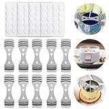 10Pcs Metal Candle Wick Holder with 80Pcs Heat Resistant Candle Making Stickers for DIY Making...