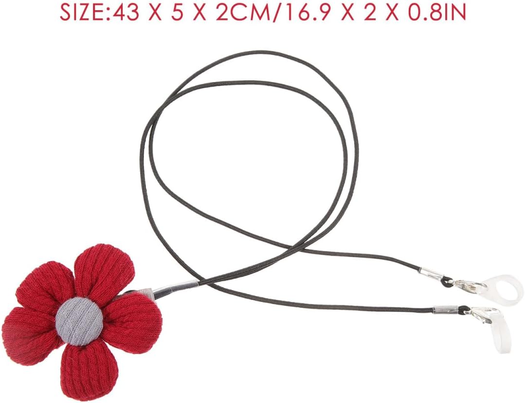 LALAFINA Adjustable Hearing Aid Lanyard with Flower Clip Anti-Loss BTE Hearing Aid Holder Rope for Adults and Kids Red Cute Ear Behind Device Accessory