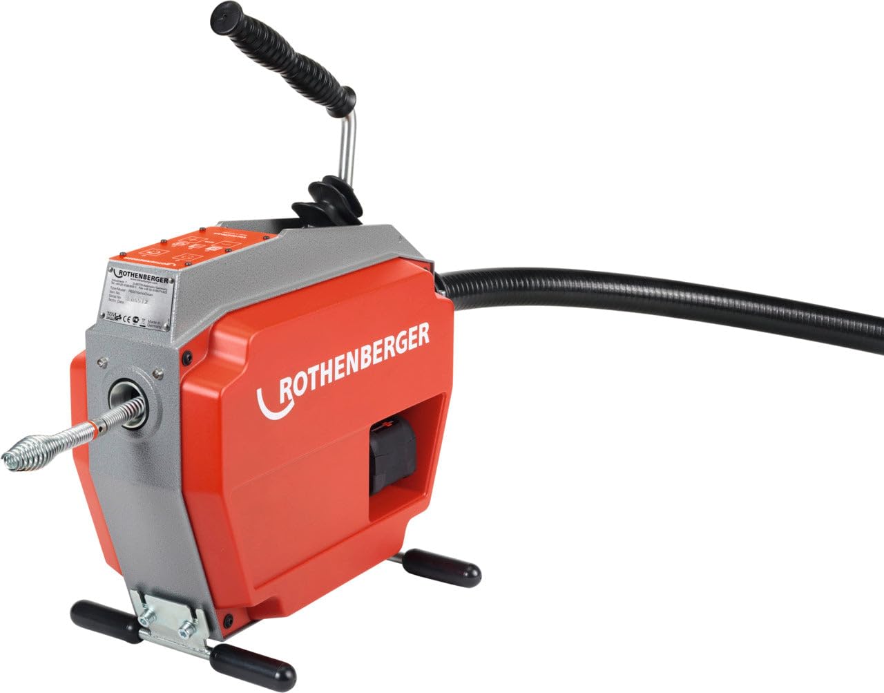 ROTHENBERGER 1000003345 R600 VarioClean Rohrreinigungsmaschine Grundgerät, 8mm-22mm Spiraldurchmesser, 60m Arbeitsbereich Länge, 230V