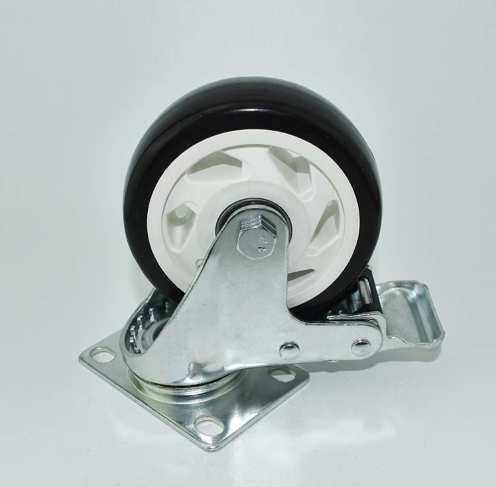 rotelle， Carrello girevole da 4 pollici e 100 mm in PU con freno, 440 kg, for banco lavoro, trasporto industriale, pezzi