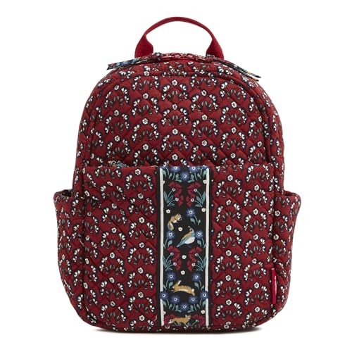 Vera Bradley Mochila pequena de algodão, flores encantadoras, Flores encantadoras