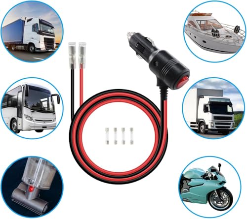 GTIWUNG 2 Piezas 12/24V Cable de Extensión para Mechero de Coche 14AWG 57CM, Encendedor de Cigarillo Macho, Toma de Mechero para Coche, Enchufe Mechero Macho con Interruptor - imagen 5