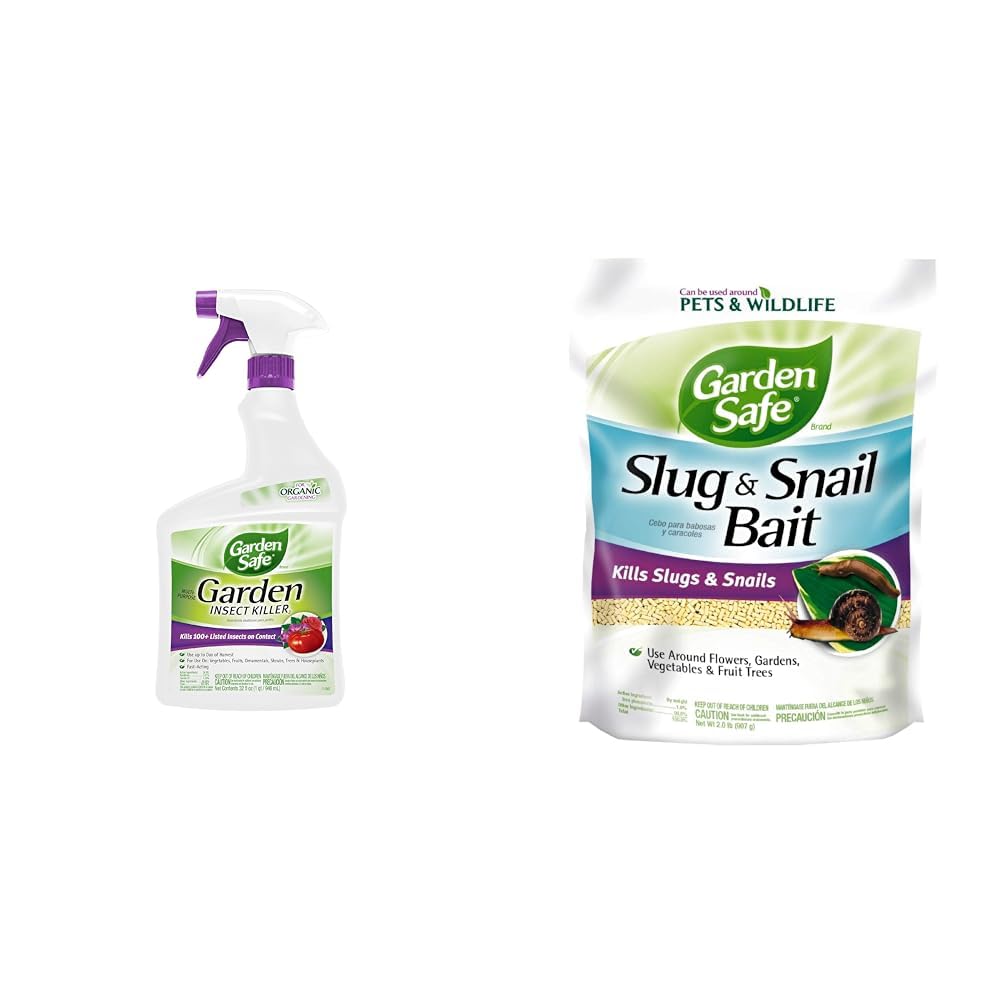 Garden Safe 32-oz Insect Killer & 2-lb Slug & Snail Bait Bundle for Lawns, Gardens, Vegetables, and Fruit Trees