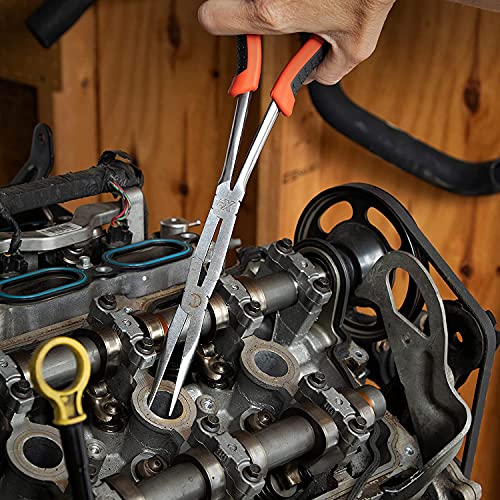 Crescent 2 Pc. X2 Straight And Bent Long Nose Dual Material Plier Set - Psx204C , Red #TOP4