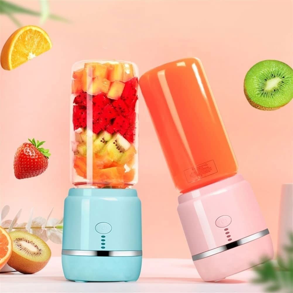 Przenośny blender, osobisty mały blender do koktajli i smoothie, ładowany przez USB, blender do soków do uprawiania sportu, podróży i na świeżym powietrzu (kolor: różowy) (różowy)