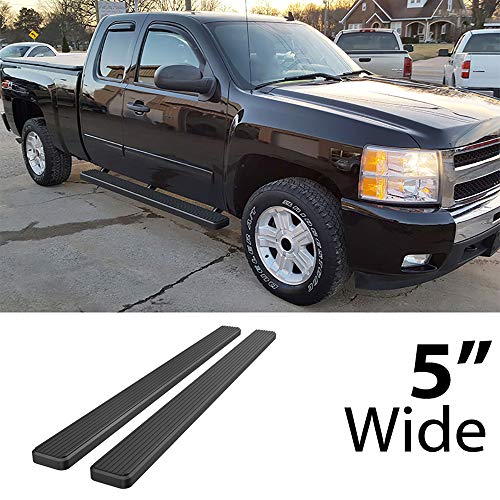 Estribos negros de aluminio para Chevy Silverado/GMC Sierra miniatura 2