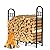 GREENER 4FT Firewood Rack Outdoor Heavy Duty Wood Rack for Firewood Indoor Log Holder for Fireplace, Fire Wood Holder Metal Lumber Storage Carrier Firewood Log Rack Stand Stacker for Patio Porch Black