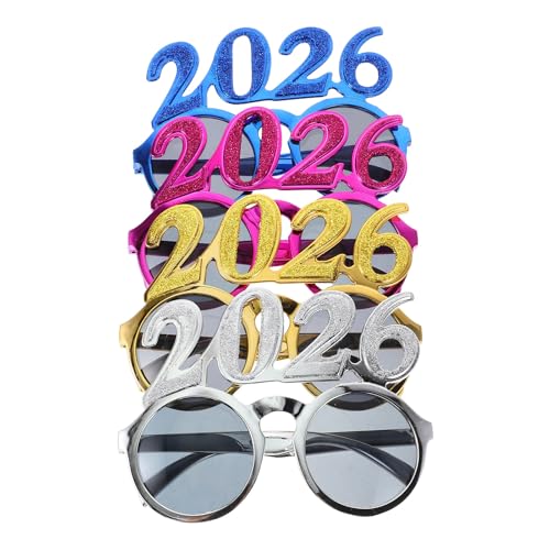 SHINEOFI Gafas de Número 2026 para Celebraciones de Año Gafas Divertidas para Fiestas de Disfraces y Accesorios Fotográficos para Cumpleaños