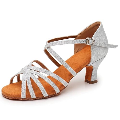 Rosefinch Scarpe da Ballo Latino per Le Donne Nero Professionale Scarpe da Ballo Sala da Ballo Partito Salsa Danza Pratica Prestazioni Scarpe Taglia（A01G）