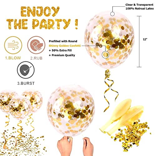 Image of Party Propz Golden Balloons Decoration Combo Set of 40 For Adult Birthday Decoration(Metal)