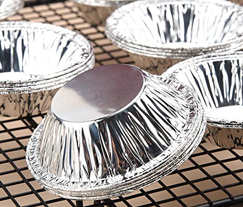 250Pcs Aluminum Foil Tart Pan Egg Tart Pan Freezer & Oven Safe Disposable Round Egg Tart Tin Foil Pans For Baking Supplies #TOP2