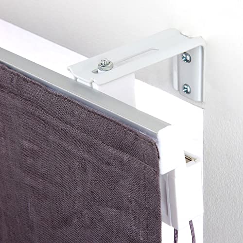 MADECOSTORE - Juego de 2 soportes de fijación de pared fijos con desviación para persiana, color blanco
