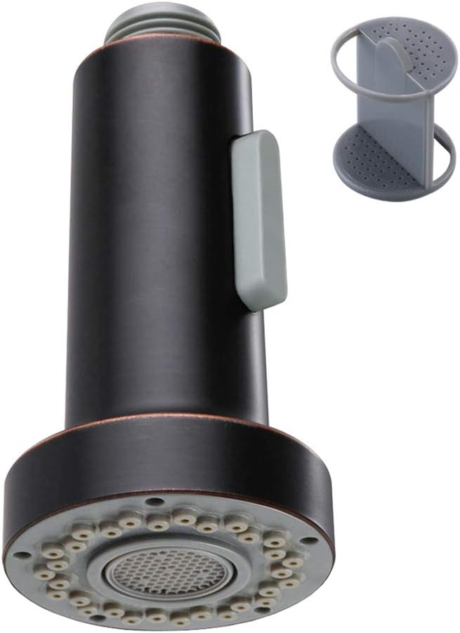 Angle Simple Kitchen Faucet Head, G 1/2 or 13/16 Inch Male Thread, Tested to NSF/ANSI/CAN 61 & 372, Sink Faucet Sprayer Replacement, Stream and Spray Mode, Oil Rubbed Bronze