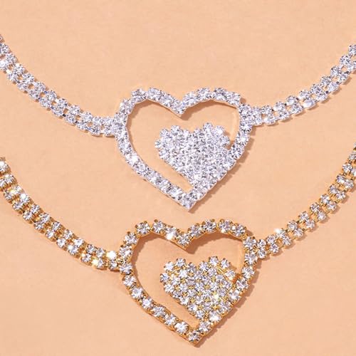 Image of Sora Tuki Ankle Bracelets for Women Waterproof Butterfly Heart Cross Anklets for Women Tennis Rhinestone Anklet Bracelet Large Plus Size Anklets Big Ankle Beach Summer Foot Jewelry