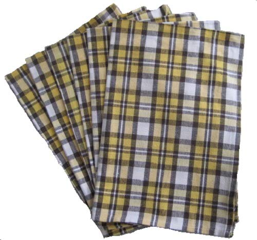 Inspirations Yellow Cotton Kitchen Towels 45x70cm(Pack of 6)