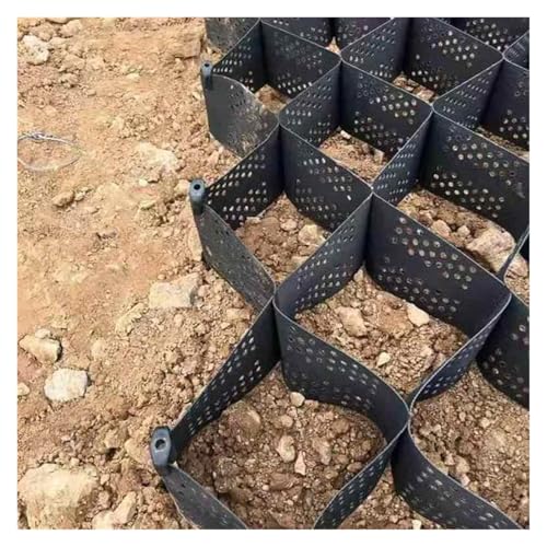 Rejilla de grava de polietileno de alta densidad resistente – Rejillas de estabilización para calzadas, caminos, jardines y pistas – Rejilla geográfica de alta densidad de 2 x 10 m (opciones de altura