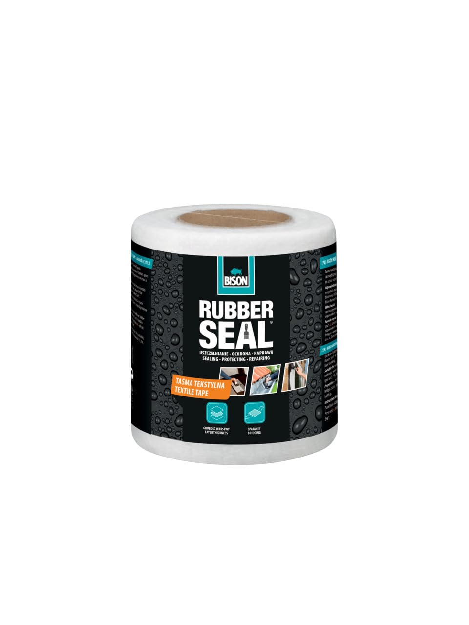 Rubber Seal® Textile Tape Roll 10 cm x 10 m for use with Bison Rubber Seal®