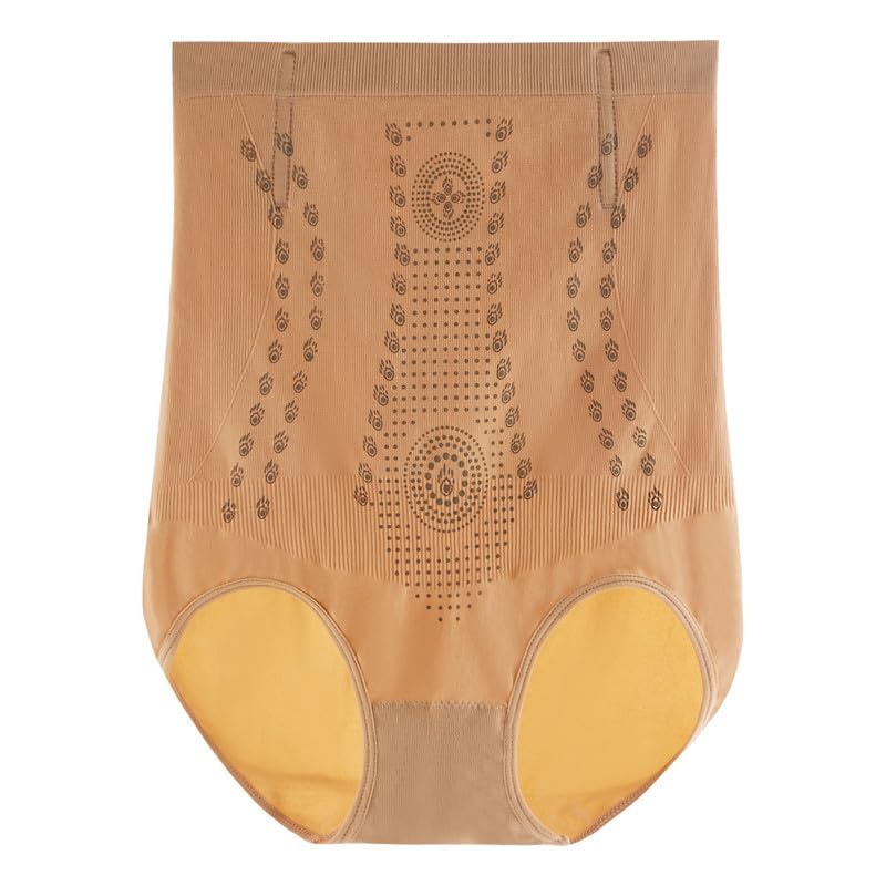 Calzoncillos para mujer, moldeador de fibra única para mujer, moldeador de abdomen, cintura alta, ropa interior para control de abdomen, moldeador de cuerpo suave y cómodo para mujeres, caqui, XL