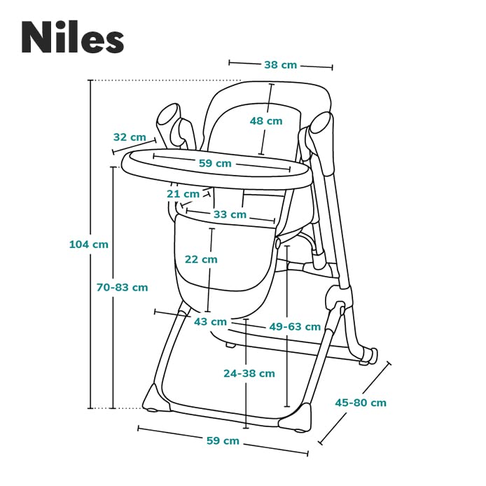 LIONELO Niles 2in1 Hochstuhl, Wippe für Kinder, verstellbare Rückenlehne, Tablett, Hochstuhl von 6 bis 36 Monaten bis 15 kg, Wippe bis 9 kg Grau