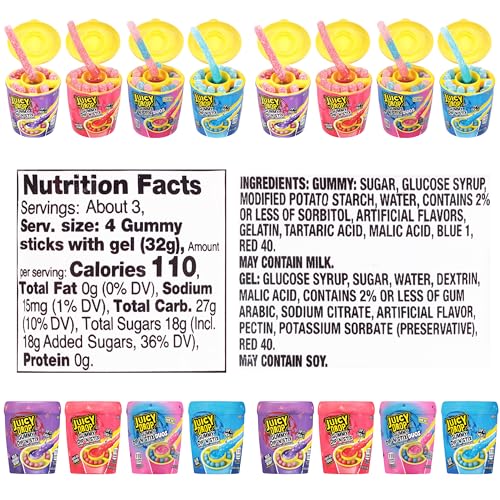 image for Juicy Drop Sour Candy Dip N Stix - 8 Ct Fun Sour Candy Variety Pack, A