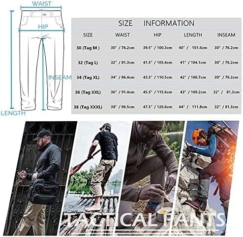 CARWORNIC Men's Combat Tactical Trousers Rip-Stop Military Cargo Trousers Hiking Casual Lightweight Pants Multi-Pocket