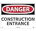 DANGER, CONSTRUCTION ENTRANCE, 14X20, .040 ALUM (2 Pack)