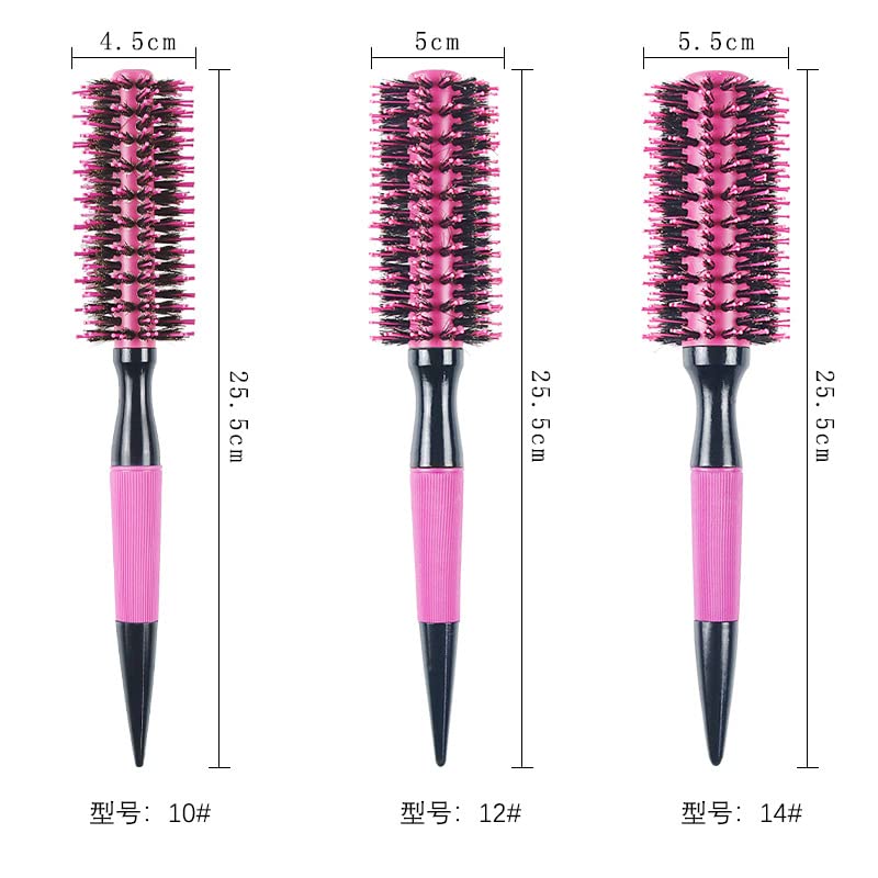 Miniatura 5 de Juego de cepillos térmicos redondos de cerdas de jabalí para mujeres y hombres, peinado profesional para secar con soplado, rizar, masaje del cuero