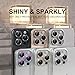 Choiche Compatible for iPhone 16 Pro/iPhone 16 Pro Max Camera Lens Protector Bling, 9H Tempered Glass Camera Cover Screen Protector Metal Ring Decoration Accessories(Glitter-Titanium Desert)
