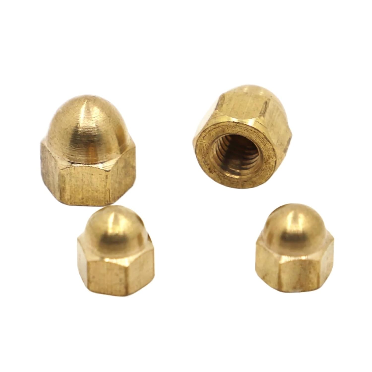 DIN1587 Copper Cap Hex Nuts Decorative Dome Head Cover Semicircle Brass Acorn Nut M3 M4 M5 M6 M8 M10 M12(M3 5pcs)