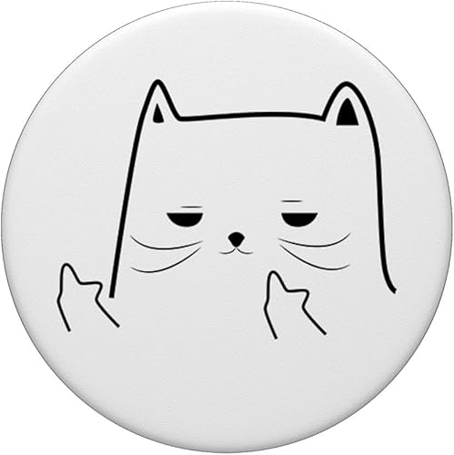 Miniatura 3 de Divertido gato humor medio dedo meme PopSockets intercambiable PopGrip