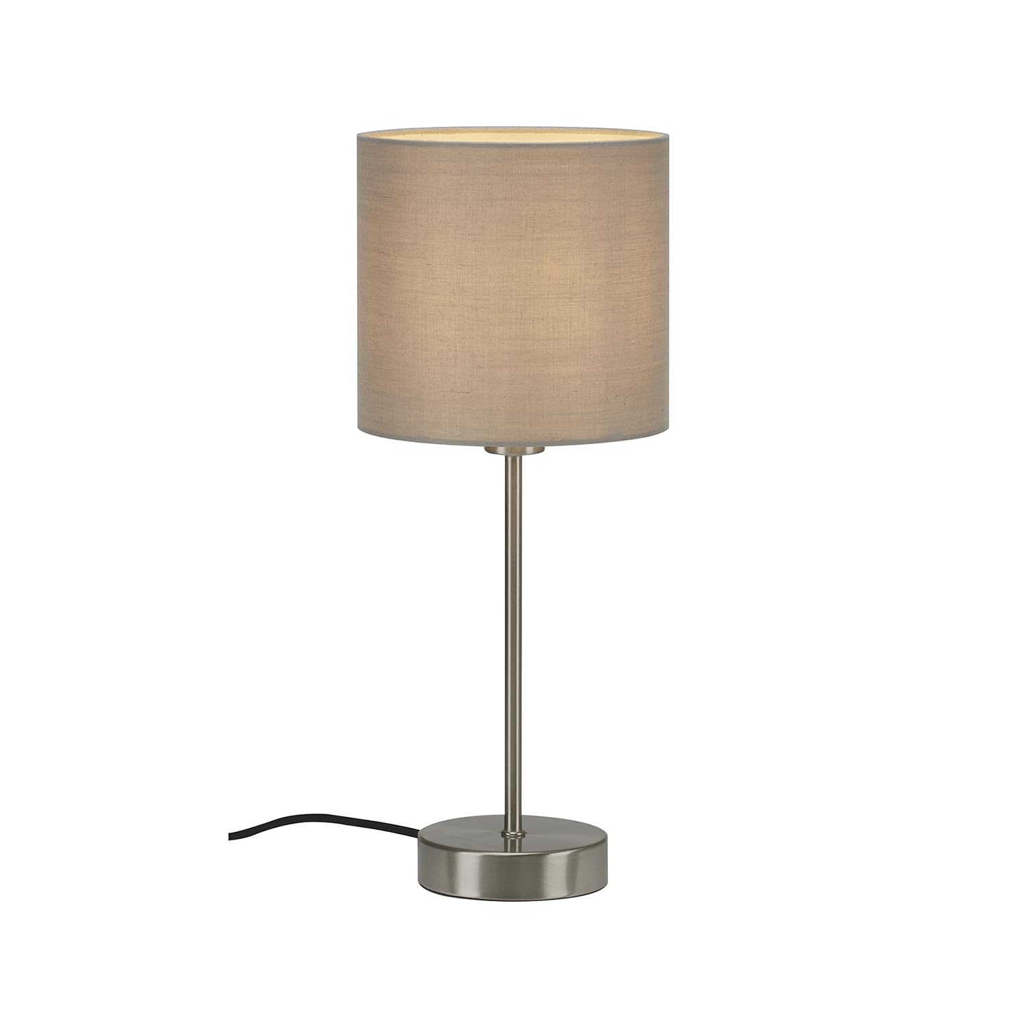 BRILONER Nachttischlampe mit Stoffschirm, 1-flammig, E14, Taupe, IP20, 38,5 cm hoch