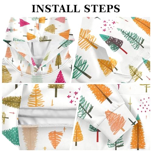 Kids Hoodies Sweaters Christmas Xmas Trees Hooded Sweatshirts with Big Pockets for Boys Girls B04002803