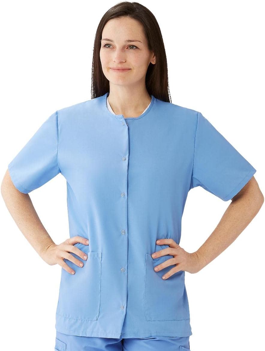 Medline AngelStat Ladiesジュエルネックスナップフロント